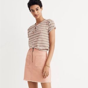 Madewell Pink Denim Pocketed Mini Skirt